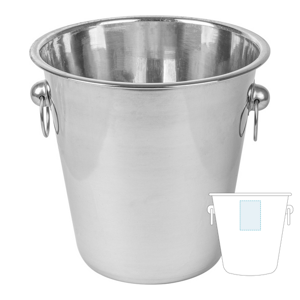 Seau à champagne avec anses en acier inoxydable